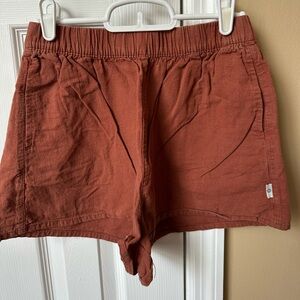 RHYTHM. LINEN BLEND RED CLAY SHORTS SZ 2